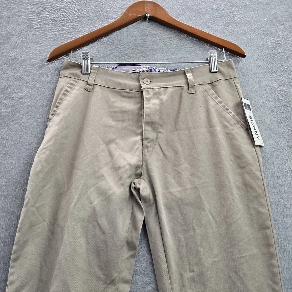 U.S. POLO ASSN. Women Pants 18 Beige Chino Button Skinny 30